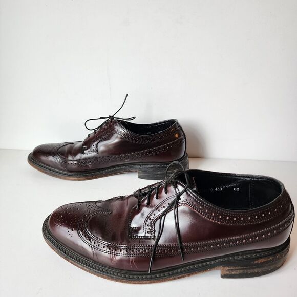 Florsheim Stratford Burgundy Oxblood Mens Size 9.5 Shoes 76400 Lace Wingtips main image 11